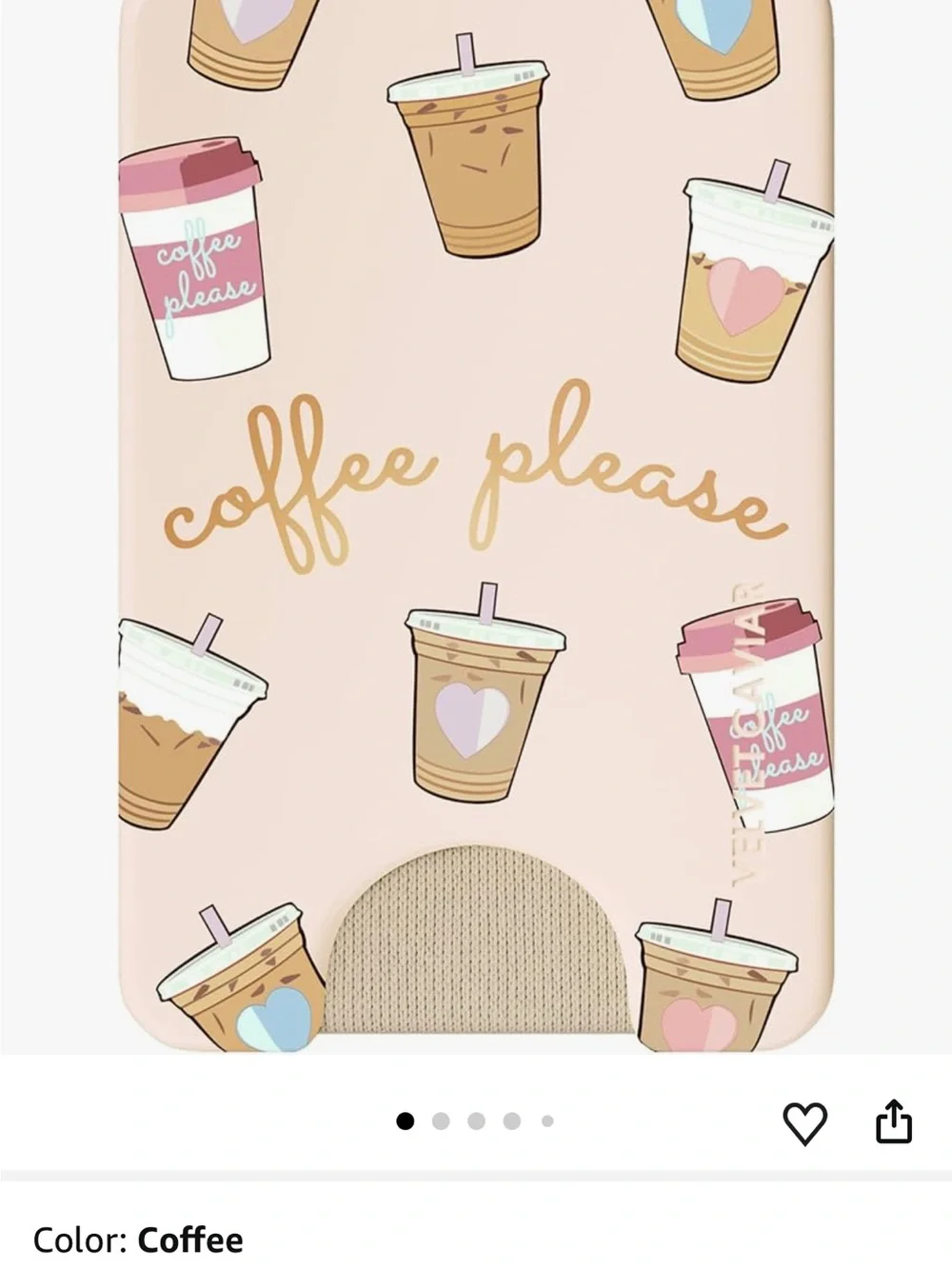 Velvet Caviar Pink Coffee Please Magnetic Phone Wallet